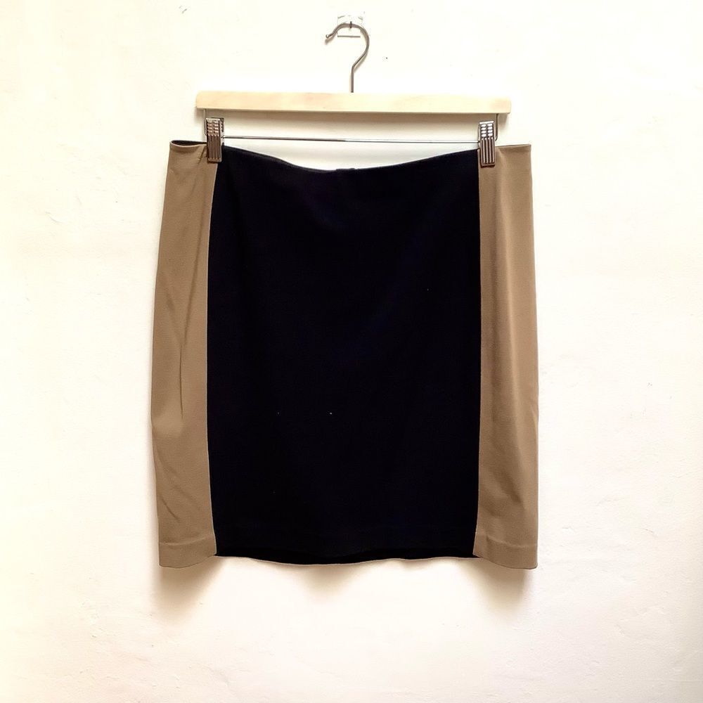 Ann Taylor Black and Camel Straight Skirt
